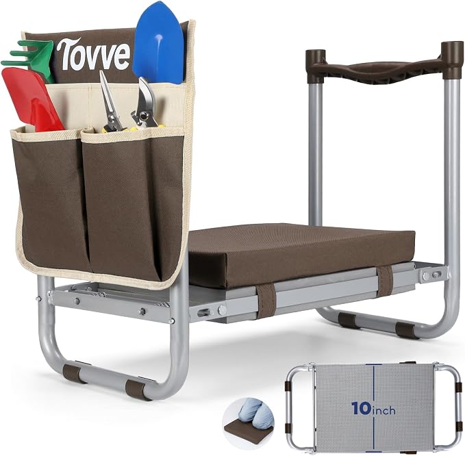 Foldable Garden Kneeler and Seat, Heavy Duty Garden Stool by Tovve