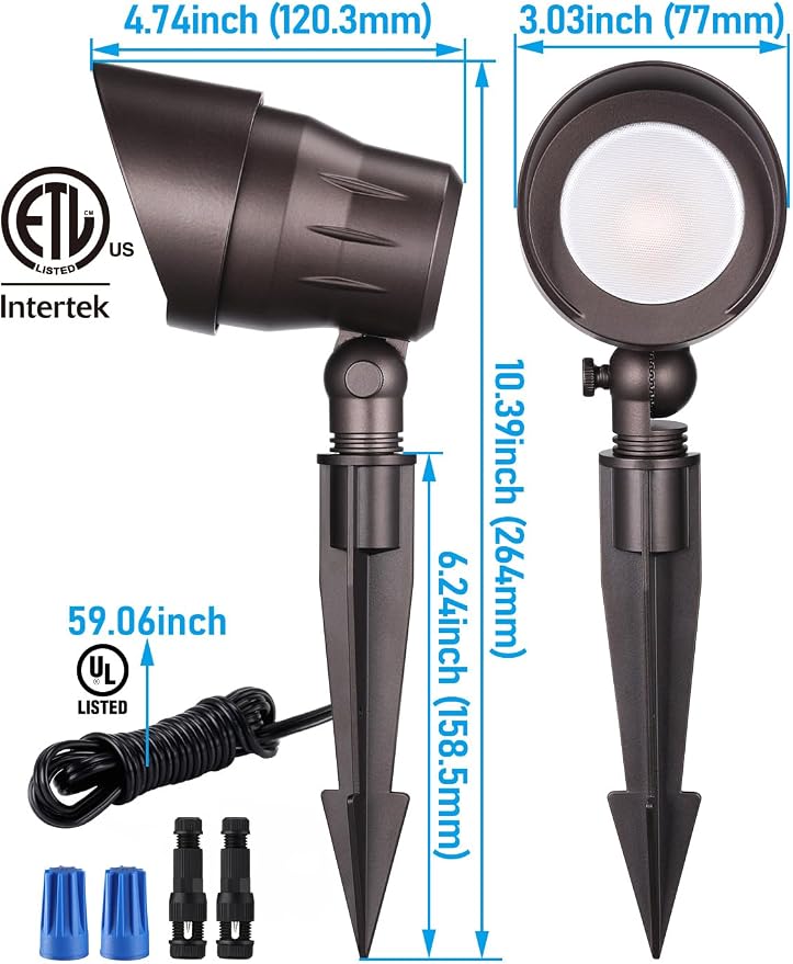 LEONLITE Low Voltage LED Landscape Spotlight, 5W 12V Pathway Lights Outdoor - Image 7