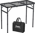 Anbte Folding Grill Table, 3ft Tri-Fold Aluminum Folding Table Adjustable by Anbte