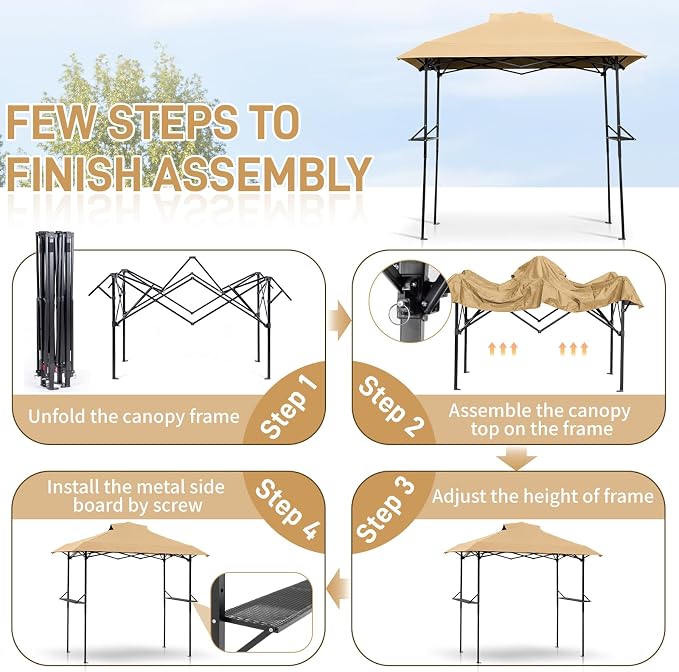 VINGLI 8x5 Pop Up Grill Gazebo BBQ Gazebo - Image 3