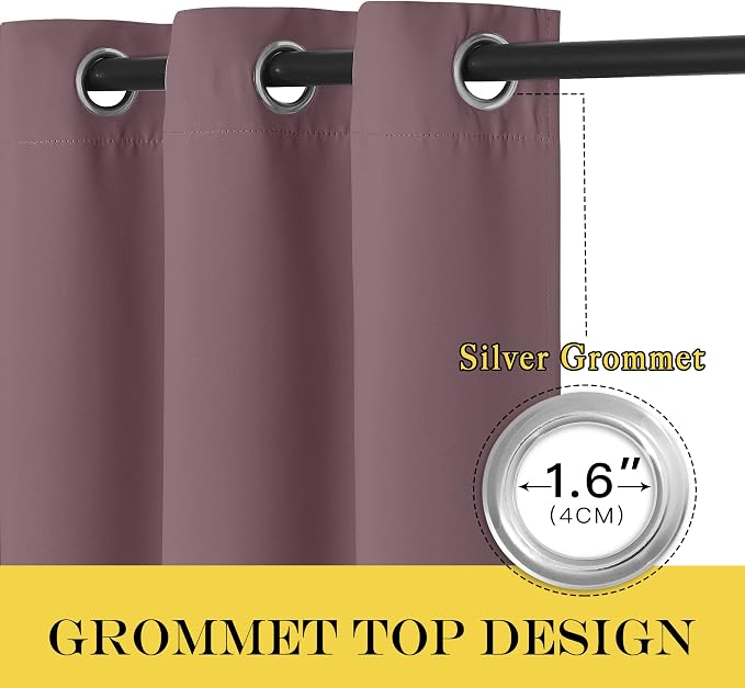 NICETOWN Patio Door Curtain Sound Blocking, Bedroom Privacy Room Divider Curtain - Image 4