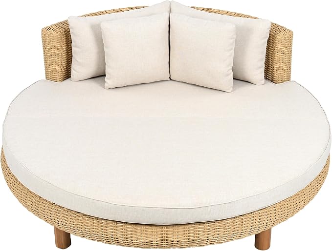 Scott Living Jennie Outdoor Round Wicker Daybed - Image 5