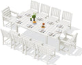 SERWALL 11-Piece Outdoor Dining Set, All Weather HDPE Outdoor Furniture Set by SERWALL