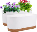 QCQHDU 16" L x 7.6" W x 7" H Window Planter Box, 2 Pack Self Watering Pots by QCQHDU