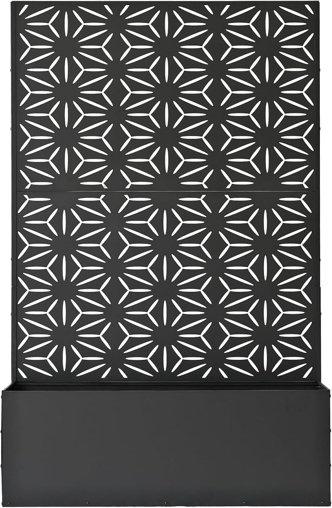 Oakland Living 6 ft. X 4 ft. Black Freestanding Metal Privacy Screen Room - Image 3