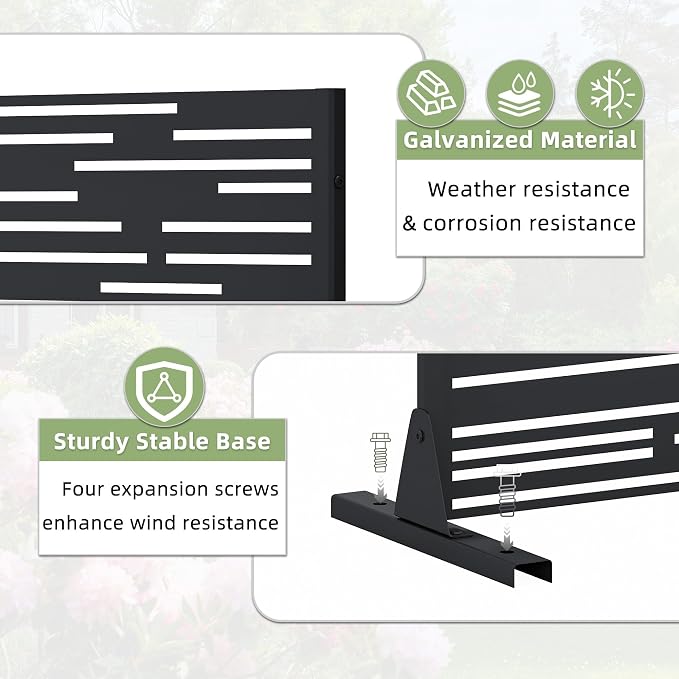 Casaphoria Metal Privacy Screen Outdoor, Shine Black - Image 6