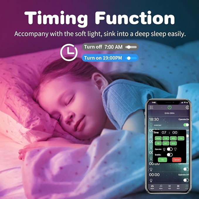 KSIPZE 32.8ft Led Strip Lights RGB Music Sync Color Changing Bluetooth Led - Image 4