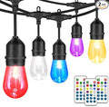 Mlambert 96Ft Outdoor Patio Lights, RGB Dimmable Cafe String Lights by Mlambert