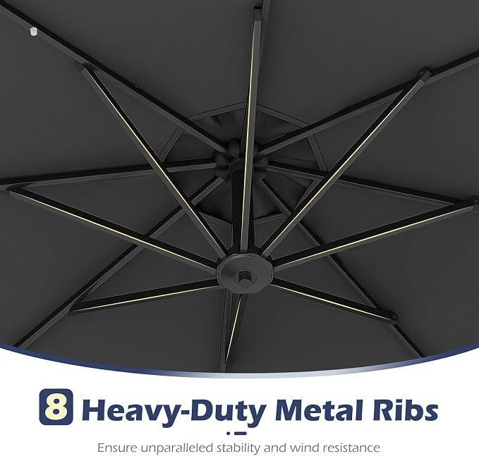 Tangkula 10ft Solar LED Patio Umbrella - Image 9