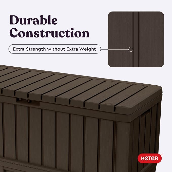 Keter Kentwood 92 Gallon Resin Deck Box-Organization and Storage - Image 7