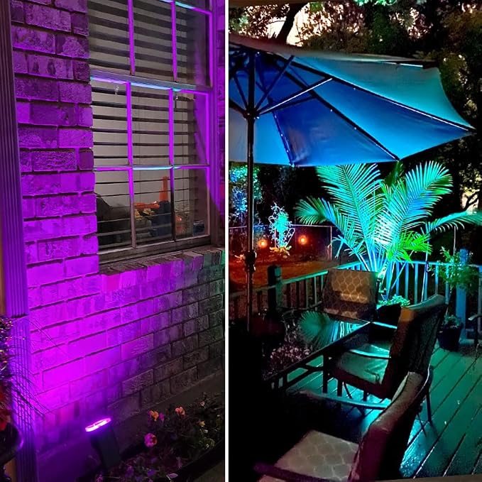 Spotlights Outdoor, RGB Color Changing Landscape Lights 12W 800lm 120V Plug in - Image 7