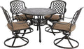 5-Piece Cast Aluminum Outdoor Patio Dining Set, All Weather Cast Aluminum by Sumshadow