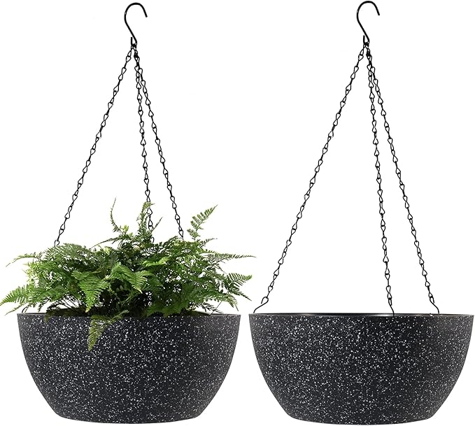WOUSIWER 13 inch 2Pack Large Hanging Planters by WOUSIWER