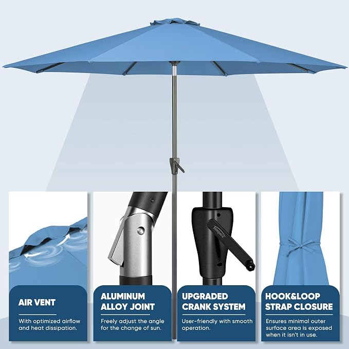 Tempera Patio Market Outdoor Table Umbrella - Image 4
