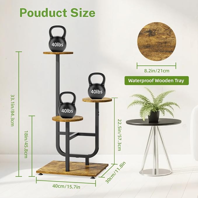 iDavosic.ly 3 Tier Plant Stand Indoor, Corner Tiered Multiple Flower Holder - Image 3