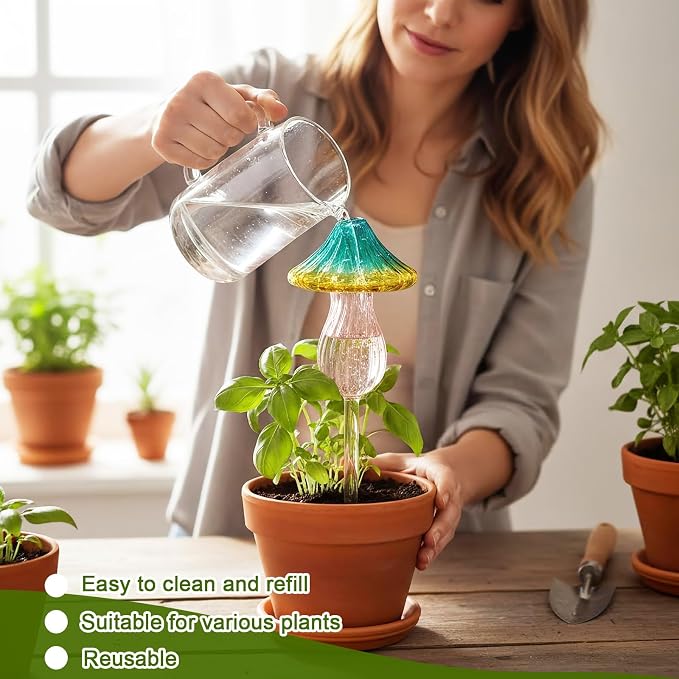 4 Pcs Plant Watering Globes Self Watering Planter Insert Glass Water Bulbs - Image 2