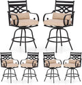 PHI VILLA Outdoor Swivel Bar Stools Set of 6，Patio Counter Height Bar Chairs by PHIVILLAThepioneerofcomfortablehouseholdsupplies
