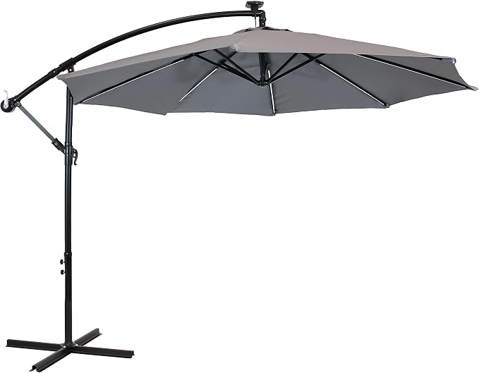 Sunnydaze 10' Solar Offset Patio Umbrella by SunnydazeDecor