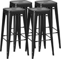 Shahoo 30 Inches Metal Bar Stools Counter Height Stackable Backless Stools by BuynowfromShahoo