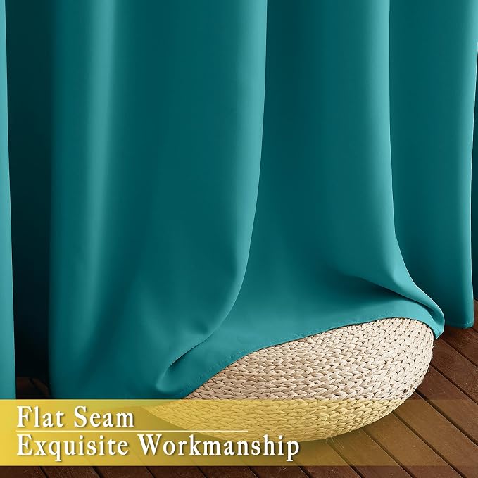 NICETOWN Blackout Peacock Teal Curtain - Image 7