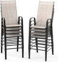 VINGLI Outdoor Bar Chairs Set of 8 – Stackable Outdoor Bar Stools by VINGLI