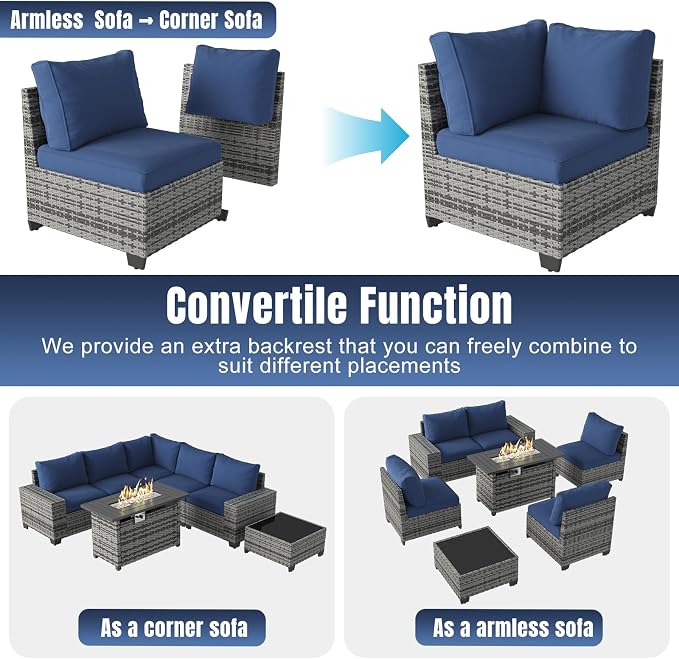 Aoxun 7 Pieces Patio Furniture Set - Image 5