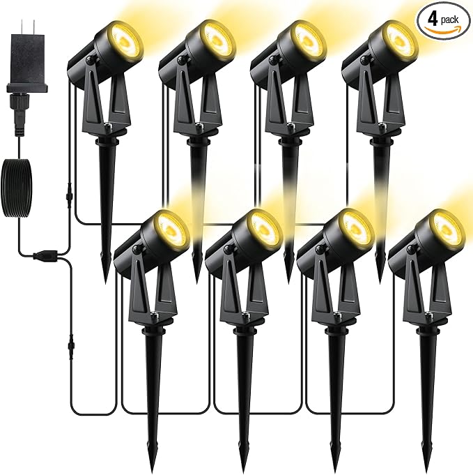 Low Voltage Landscape Lighting, 8 Pack Outdoor LED Landscape Spotlights by Pogestrand