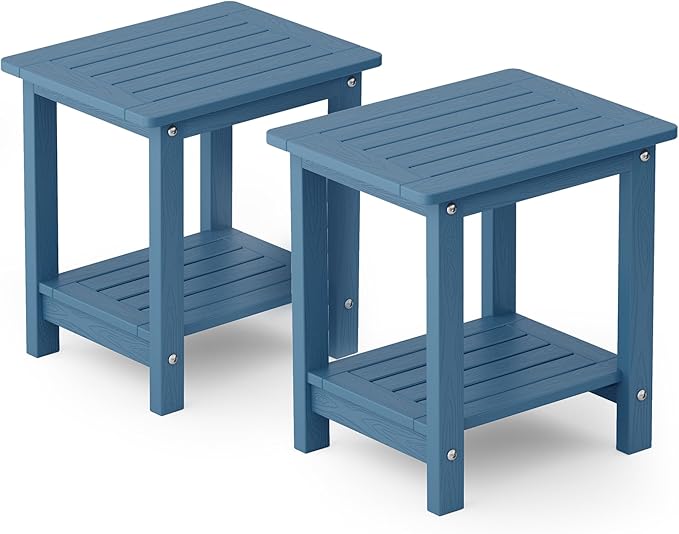 YEFU Outdoor Side Table for Patio: 16" HIPS Weather by YEFU