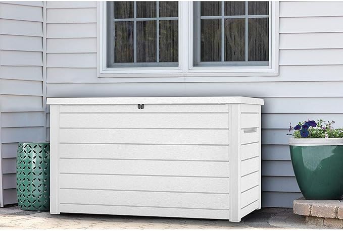 Keter XXL 230 Gallon Deck Storage Box Outdoor Patio Container ~ White - Image 5