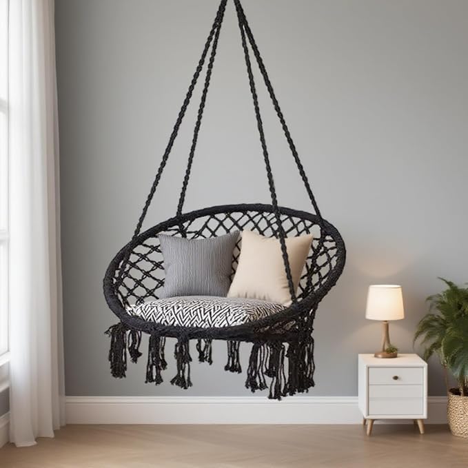 Goutime Hammock Chair, Macrame Hanging Indoor Swing Chairs - Image 6