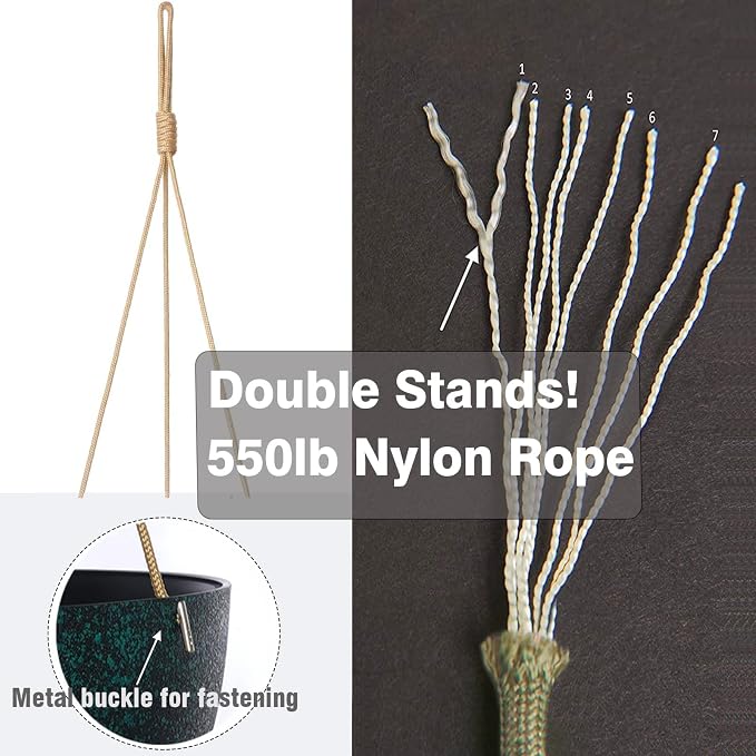13 Inch 2 Pack Large Hanging Planters - Image 5