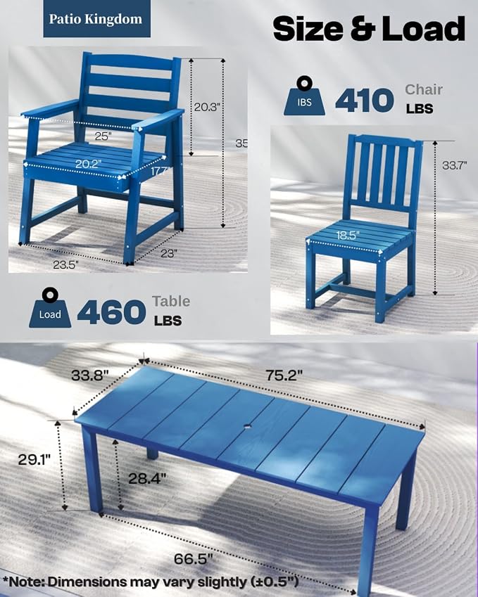 7-Piece Black Outdoor Dining Set - Image 3