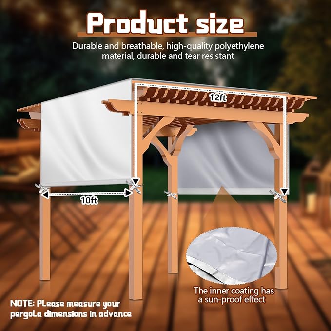Universal Pergola Replacement Canopy Outdoor Canopy Shade Cover Waterproof - Image 2