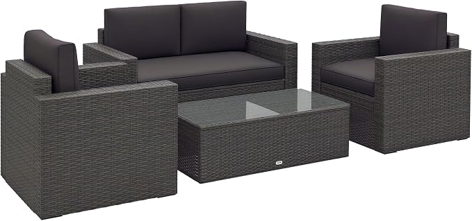 Outsunny 4 Piece Wicker Patio Furniture Set - Image 9