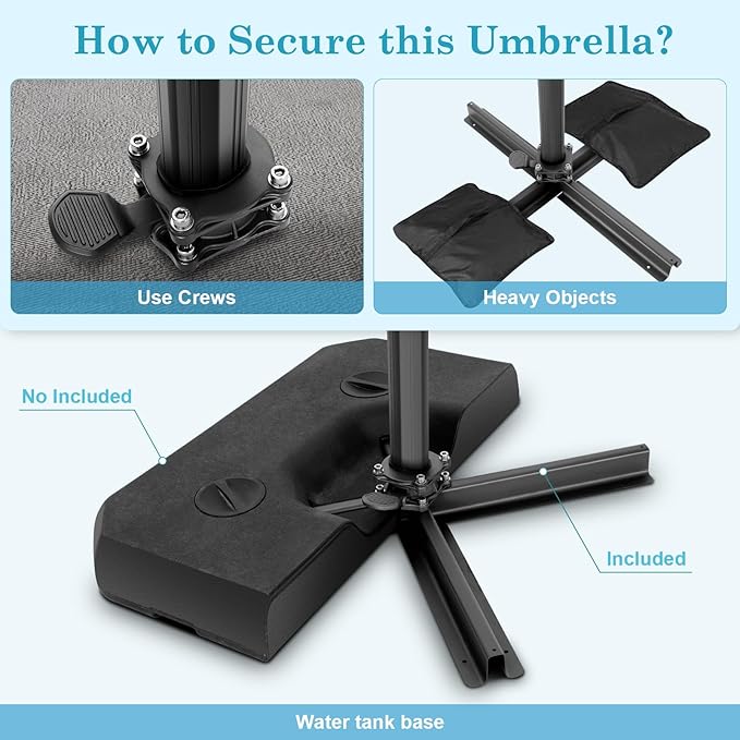 HOTEEL10x10ft Patio Umbrella Cantilever Umbrellas - Image 4