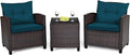 Tangkula 3 Pieces Patio Furniture Set, PE Rattan Wicker 3 Pcs Outdoor Sofa Set by TANGKULA