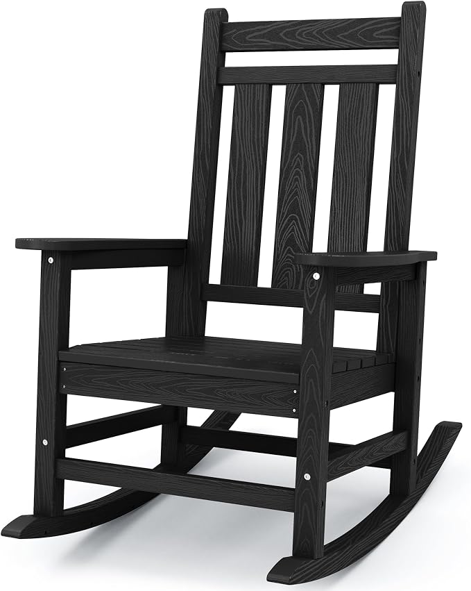 KINGYES Oversized Outdoor Rocking Chair, All-Weather Patio Rocking Chairs by KINGYES