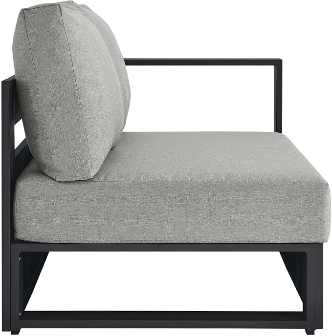 Modway Tahoe Aluminum Modular Right-Facing Outdoor Patio Loveseat Gray - Image 4