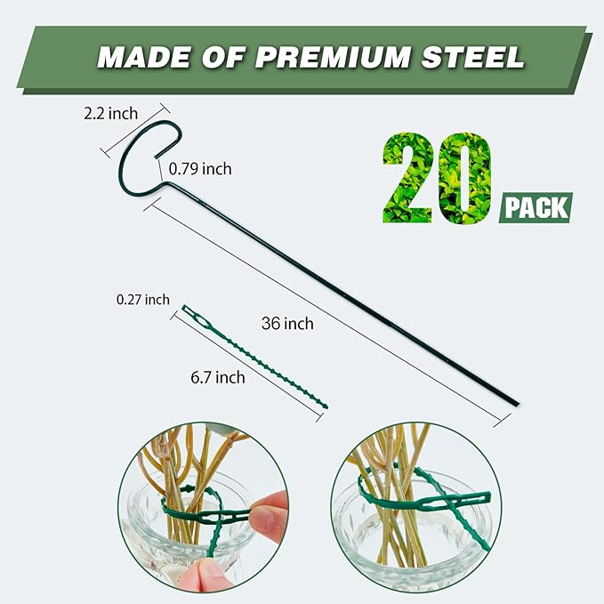 Joyhalo 20 Pack Plant Support Stakes 36 Inches, Plant Stakes, Flower Stakes - Image 3