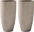 Kante 23.6" H Weathered Concrete Tall Planters, Large Outdoor Indoor Decorative by Kante