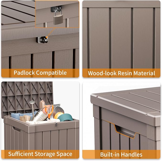 EasyUp 50 Gallon Deck Box Outdoor Storage Box - Image 6