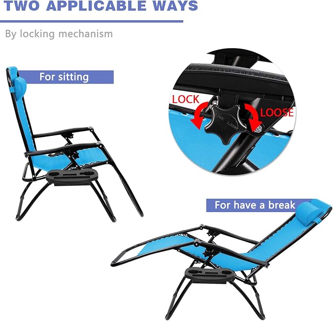 Homall Zero Gravity Chair Adjustable Folding Lawn Lounge Chairs Outdoor Lounge - Image 8