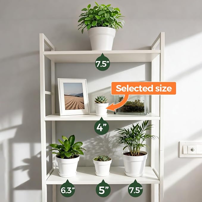T4U 4 Inch Plant Pots 8-Pack, Small Flower Pots - Image 5