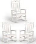 Ciokea Oversized Outdoor Rocking Chairs Set of 3, 380lbs Heavy-Duty Large Patio by CIOKEA