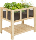 Raised Garden Bed with Transparent Acrylic Side Panels, Elevated Wooden Planter by Ketive