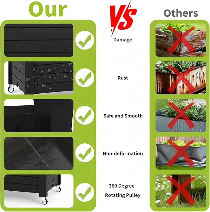 Raised Garden Bed with Trellis, 21 Gallon Self Watering Planter Box with - Image 3