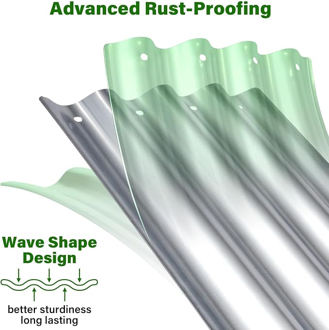 Galvanized Raised Garden Bed for Outdoor: 4X2X1ft Durable Metal Vegetable Plant - Image 6