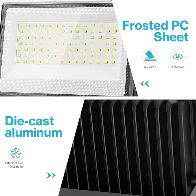 Olafus 2 Pack 130W LED Flood Light Outdoor, 13000lm LED Work Light - Image 6