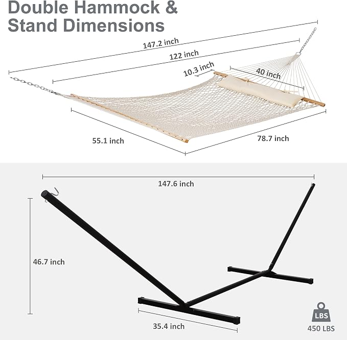 SUNCREAT Double Outdoor Hammock - Image 6