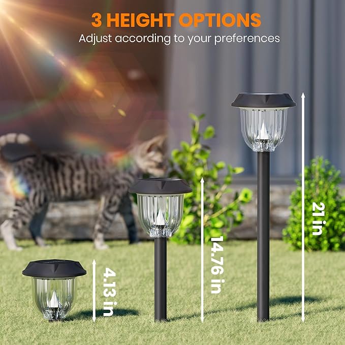 AOSEA 2 Pack Solar Outdoor Lights, IP 65 Waterproof Solar Powered Driveway - Image 2